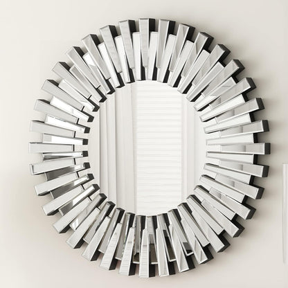 Circular Decorative Statement Wall Mirror for Entryway