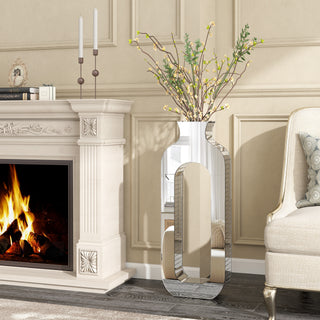 Elegant Glass Mirrored Floor Vase