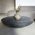 Black Minimalist Round Magnesium Oxide Coffee Table