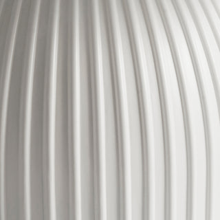 Modern Round Coffee Table, 35.4 inch White Drum Design