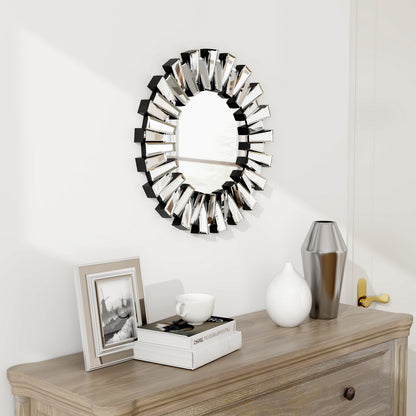 Circular Decorative Statement Wall Mirror for Entryway