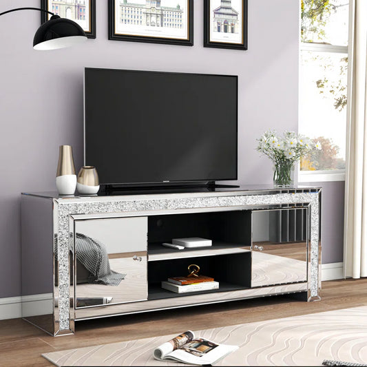 Luxury Diamond Mirrored TV Stand for TVs up to 65"