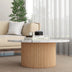 Mesa de centro moderna de madera con tablero de mármol