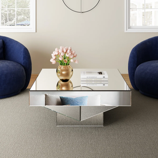 39.4in Mirrored Coffee Table