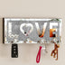 Mirrored Key Holder for Wall Decorative LOVE Letter Sign Plaque Key Hanger for Wall Decor with 4 Crystal Hooks