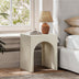 White Modern Fluted Arch-Base End Table