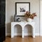 Modern Hallway Console Table in Faux Marble Finish
