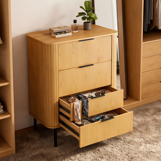 Wood Nightstand Bedside Table with 3 Drawer