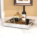 SHYFOY Mirror Glam Tray Bathroom Desktop Storage Tray, Silver Vanity Tray
