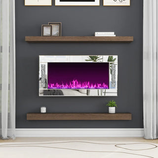 Shellenbarger Modern Electric Fireplace with Crushed Diamond Inlay