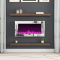 Modern Electric Fireplace with Crushed Diamond Inlay