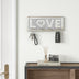 Mirrored Key Holder for Wall Decorative LOVE Letter Sign Plaque Key Hanger for Wall Decor with 4 Crystal Hooks
