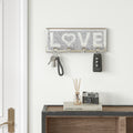 Mirrored Key Holder for Wall Decorative LOVE Letter Sign Plaque Key Hanger for Wall Decor with 4 Crystal Hooks
