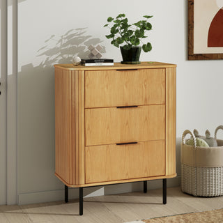 Wood Nightstand Bedside Table with 3 Drawer
