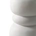 Mesa Auxiliar Moderna para Exteriores, Mesa Decorativa Escultórica para Patio, Aspecto de Hormigón Blanco