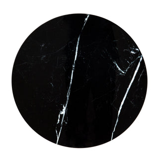 Marble 3 Leg Round End Table Side Table; Modern Black End Table