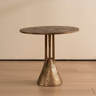 Antique Brass Round End Table 23.62" W x 23.62" D x 22.05" H