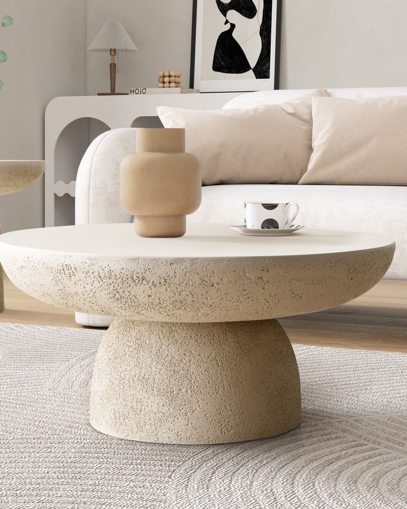 Travertine Round Coffee Tables Accent Center Table