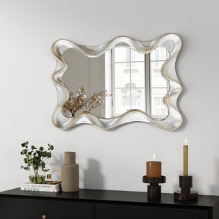 Large Asymmetrical Silver Wall Mirror - 35.4"×27.6"