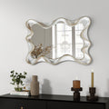 Large Asymmetrical Silver Wall Mirror