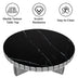 Black Mirrored Coffee Table with Marble Pattern