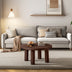 Modern Round Coffee Table with Solid Wood Legs – Stylish Centerpiece for Living Room