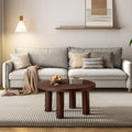 Modern Round Coffee Table with Solid Wood Legs – Stylish Centerpiece for Living Room
