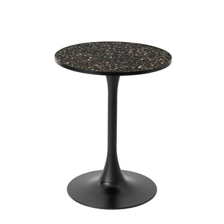 Black Round Bar Table Metal Base Dining Table