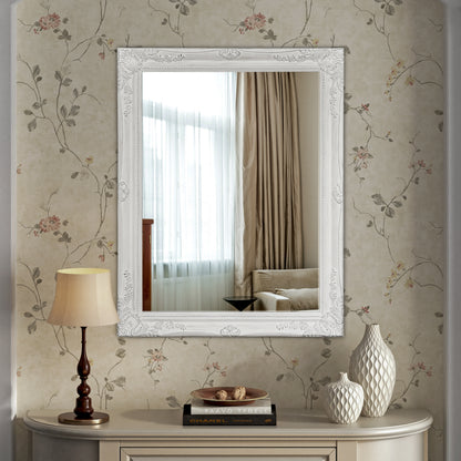 Antique White Ornate Wall Mirror