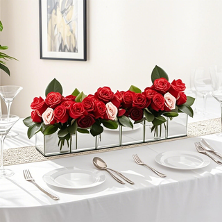 Set of 6 Modern Mirrored Cube Vases