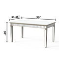 Glam Mirror Wood Rectangular Dining Table