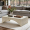 White Modern Fluted Arch-Base Coffee Table