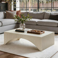 White Modern Fluted Arch-Base Coffee Table