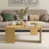 Square Coffee Table, Solid Ash Wood Coffee Table Accent Table for Living Room