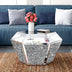 Coffee Table Mirrored Glass Finished with Crushed Diamond