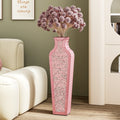Handmade Crystal Glass Floor Vase Pink Floor Vase