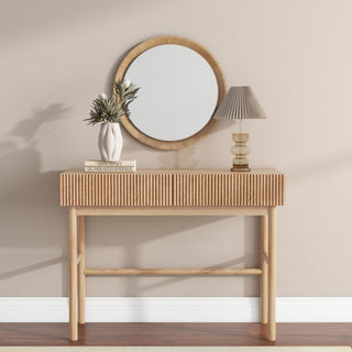 Shyfoy Solid Wood Console Table with 2-Drawer