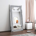 Floor Mirror, Glass Full Length Mirror with Crushed Diamond Frame
