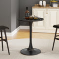 Black Round Bar Table Metal Base Dining Table