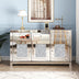 Glam Mirrored Diamond 3-Drawers Accent Cabinet Sideboard