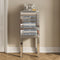 Mirrored Glass Jewelry Armoire with Crushed Diamond Inlay