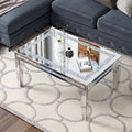 SHYFOY Coffee Table Mirrored with Crystals Inlay, Modern Contemporary  Coffee Table