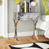 Mirrored Bedside Table with Stainless Steel,Silver Single Drawer Mirrored Night Table
