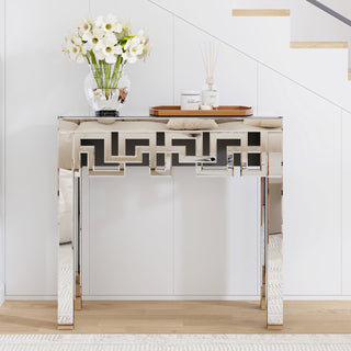 SHYFOY Modern Grecian Venetian Mirrored Console Table