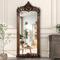 Übergroßer Vintage Gold Verzierter Standspiegel Barock Dekor truemirror