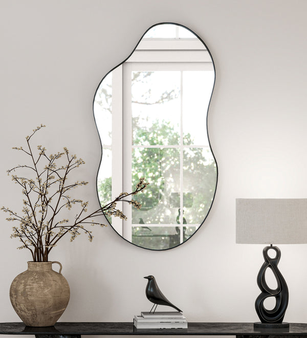 SHYFOY Black Asymmetrical Cloud Shaped Wall Mirror