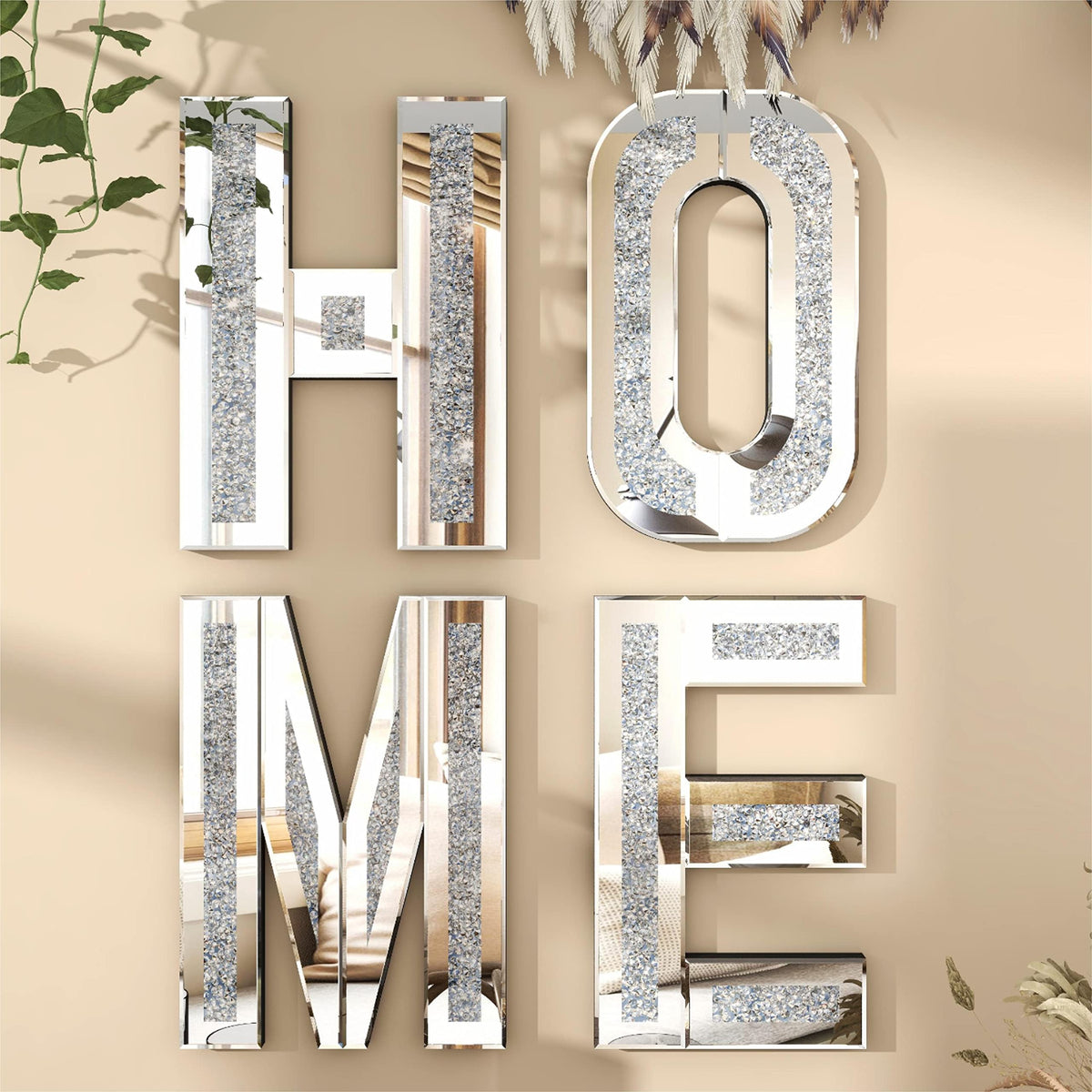 Mirrored Home Letter for Wall Decor Modern Mirror Decorative Wall Art for Home
