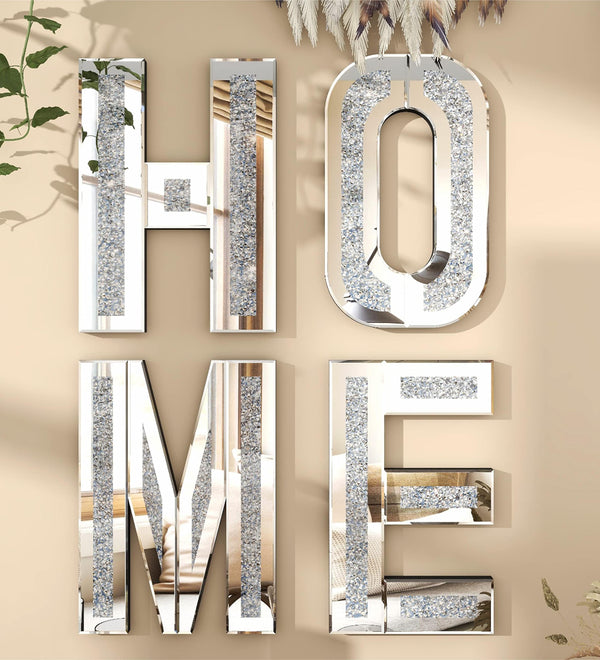Mirrored Home Letter for Wall Decor Modern Mirror Decorative Wall Art for Home