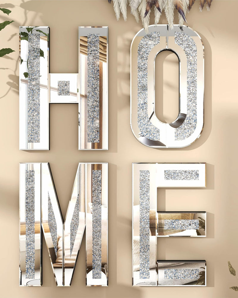 Mirrored Home Letter for Wall Decor Modern Mirror Decorative Wall Art for Home