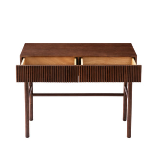 Brown Solid Wood Console Table with 2-Drawer